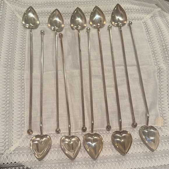 1920s Wallace Sterling Silver Julep Iced Tea Sipping Spoons Set Of 10 - Picture 2 of 10